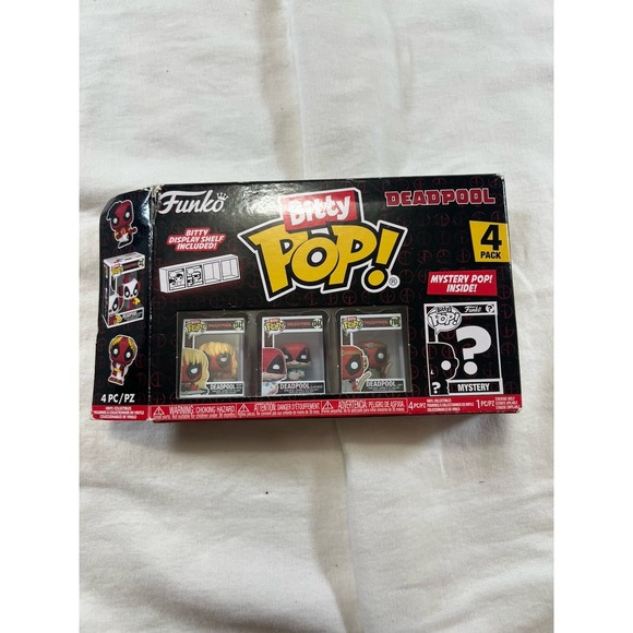 Funko Other - Funko Bitty Pop Deadpool 4 Pack Marvel Mini‎ Figures Set with Display Shelf